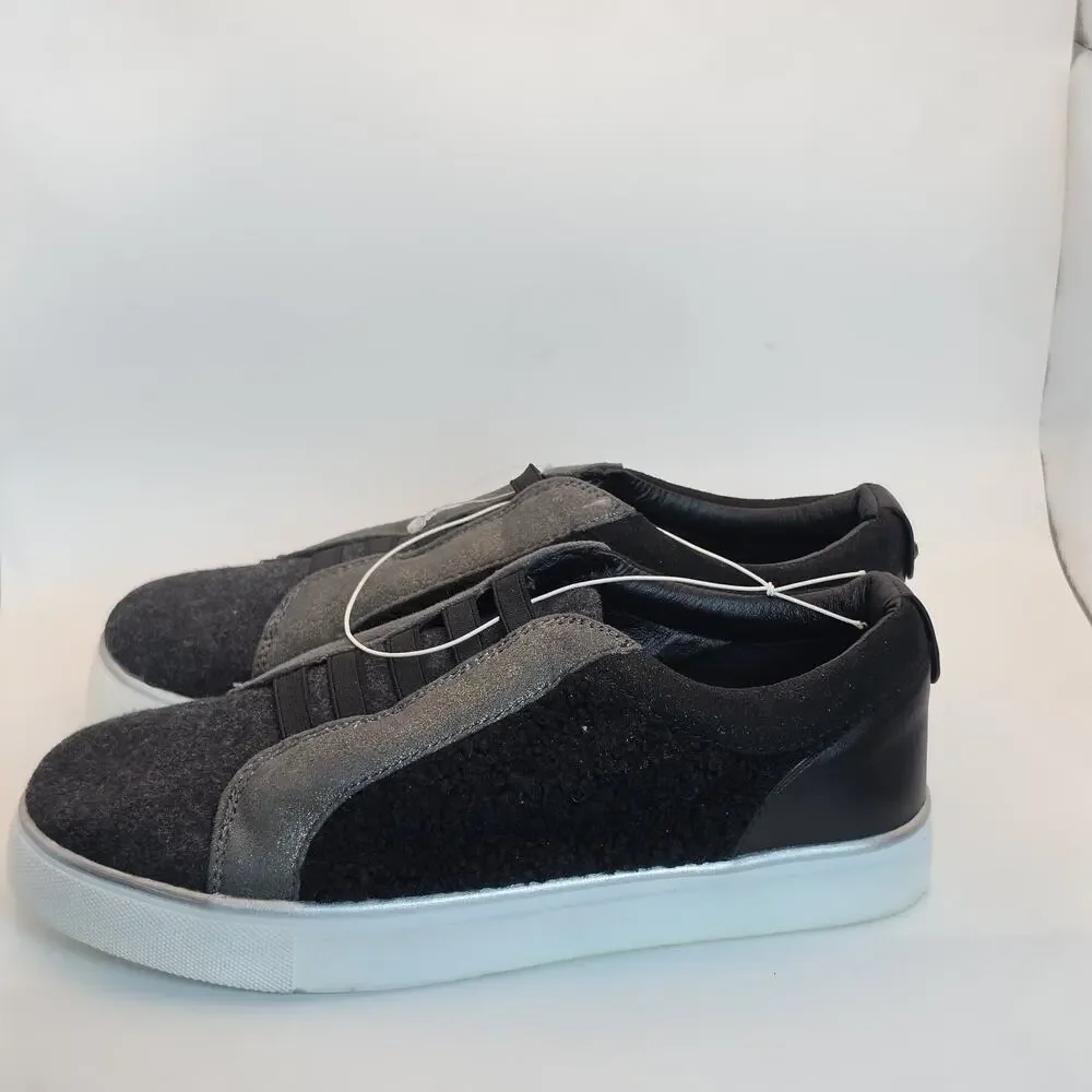 Reaction Kenneth Cole Women's Size 8 Black Gray Slip On Fashion Sneakers